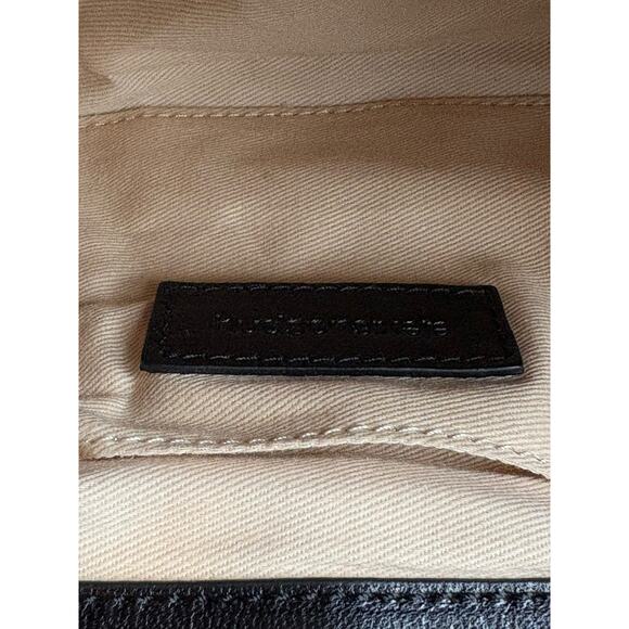 Alexis Hudson Black Leather Top Handle Bag – Y2K Purse w/ Gold Turnlock Accents - Picture 10 of 11